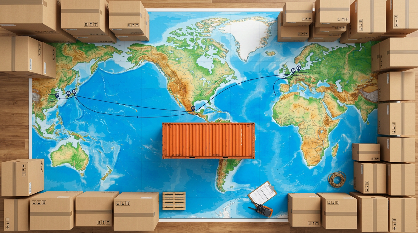 Mudanza internacional desde México a España Canadá Europa y Asia — contenedor y rutas logísticas globales