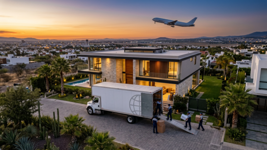 servicio door to door mudanza internacional desde México con transporte multimodal y gestión aduanal