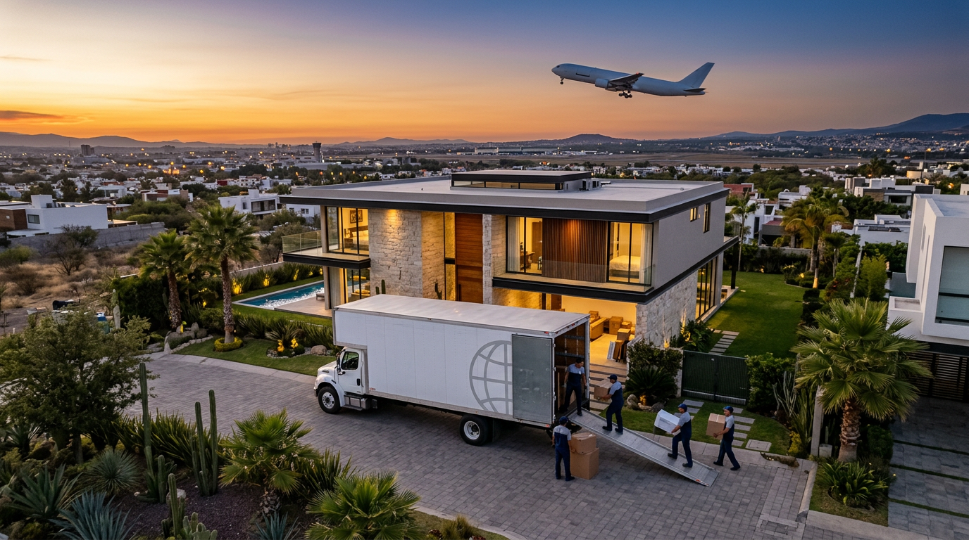 servicio door to door mudanza internacional desde México con transporte multimodal y gestión aduanal