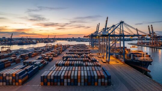 Contenedores marítimos en puerto para mudanza internacional México FCL LCL — IMS Movers
